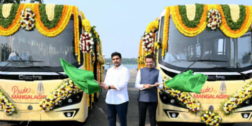 మంగళగిరిలో ఉచిత ఎలక్ట్రికల్‌ బస్సు సేవలకు శ్రీకారం