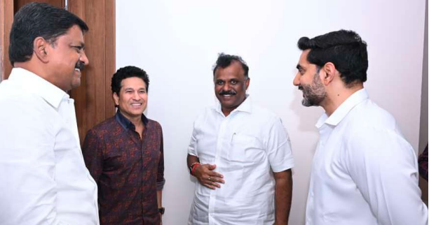 సచిన్ టెండూల్కర్ తో మంత్రి లోకేష్ మర్యాదపూర్వక కలయిక